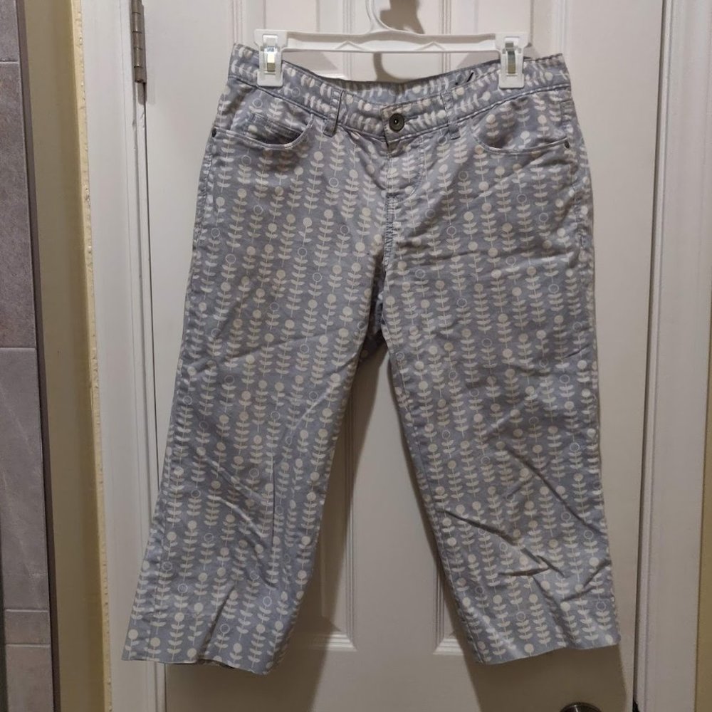Idra Petite Blue Jeans with Plant Pattern, Size 6